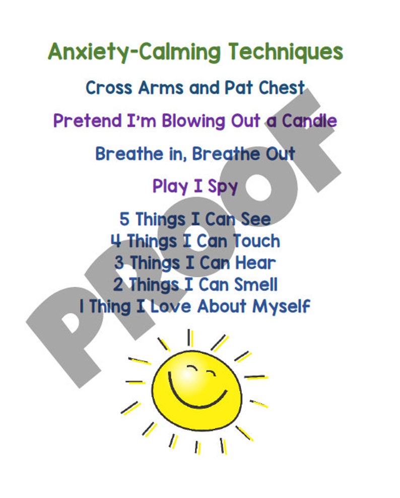 Printable: Kids Anxiety Cards | Calming Mantra | Meditation for Children | Sleep Aid | Panic Attack Help | Affirmation Card | Techniques image 4