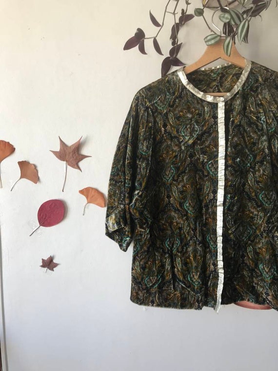 Haut/veste en velours imprimé vintage