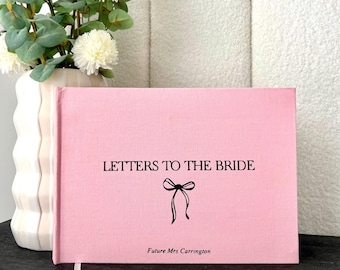 D37 - Letters to the Bride | Luxe Linen Hens Guest Book | Custom Guestbook| Luxe Gold Foiled Design | A4 Bridal Shower Book Made to Order
