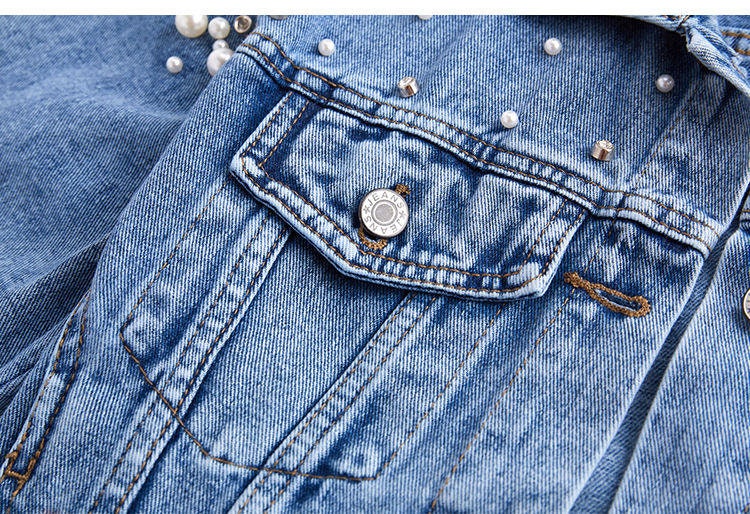 Gorgeous Luxe Denim Jacket With Pearl //personalized Bride Bridesmaid ...