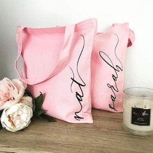 Personalized Bridesmaid Tote Bag with Name - Bridesmaid Gift Bag - Personalized Bridesmaid Bags - Bridal Party Totes