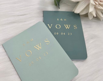 Vow Books Set of 2 | Her Vows His Vows | Black and White Vow Booklets | Color Choices Available | Made to Order