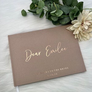 D32 - Letters to the Bride | Luxe Linen Hens Guest Book | Custom ...