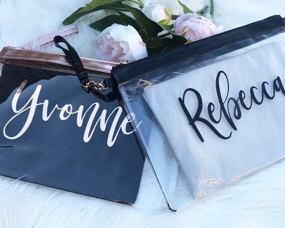 Clear Black Makeup Cosmetic Bag, Clear Stadium Bags Personalized