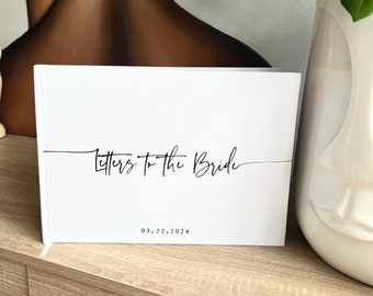 D32 - Letters to the Bride | Luxe Linen Hens Guest Book | Custom Guestbook| Luxe Gold Foiled Design | A4 Bridal Shower Book Made to Order