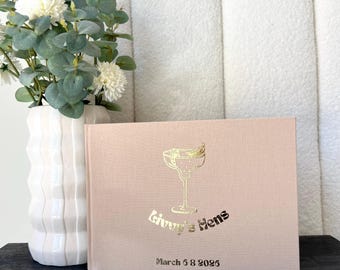 D38.4 - Letters to the Bride | Luxe Linen Guest Book | Custom Guestbook| Luxe Gold Foiled Design | A4 Bridal Shower Hens Book Made to Order