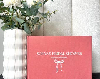 D37 - Letters to the Bride | Luxe Linen Hens Guest Book | Custom Guestbook| Luxe Gold Foiled Design | A4 Bridal Shower Book Made to Order