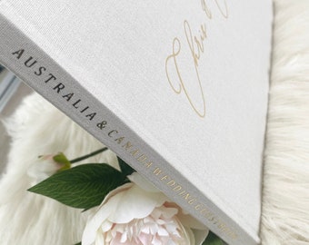 ADD ON Listing Only - Spine Printing to your custom Linen Guestbook