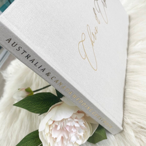 ADD ON Listing Only - Spine Printing to your custom Linen Guestbook