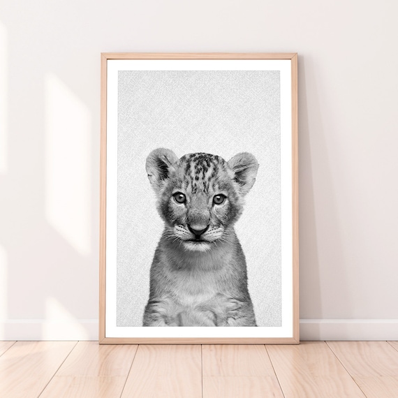 Vivero Animal, Cachorro de León Arte Impresión, Decoración de vivero  Woodlands, Regalo de ducha de bebé, Descarga digital, Bosques imprimibles  León,