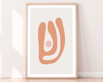 Matisse Ispirato Cutout Orange, Download Print, Abstract Print, Printable Poster, Digital Download, Art Print, Orange Art Print