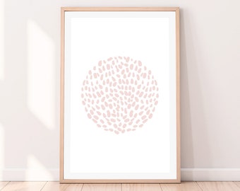 Dabs Of Pink Blush, Download Print, Abstract Print, Pink Art Print, Printable Poster, Digital Download, Art Print, Mid Century Art Print
