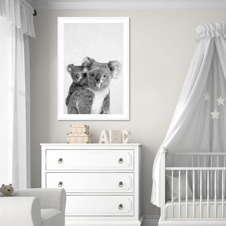 Koala Bear Print, Baby Animal Art, Woodlands Nursery Wall Decor