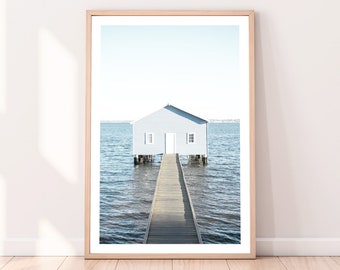 Matilda Bay Boathouse, Digital Print, Art Print, Perth Australia, Beach, Calming Art, Relaxation, Meditation