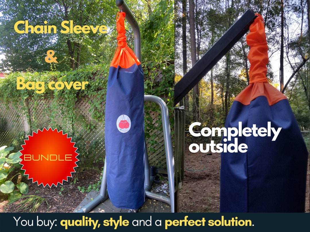 Bundle Punching Bag Cover and Chain Sleeve, Waterproof Outdoor/ Indoor Cover for Protecting a