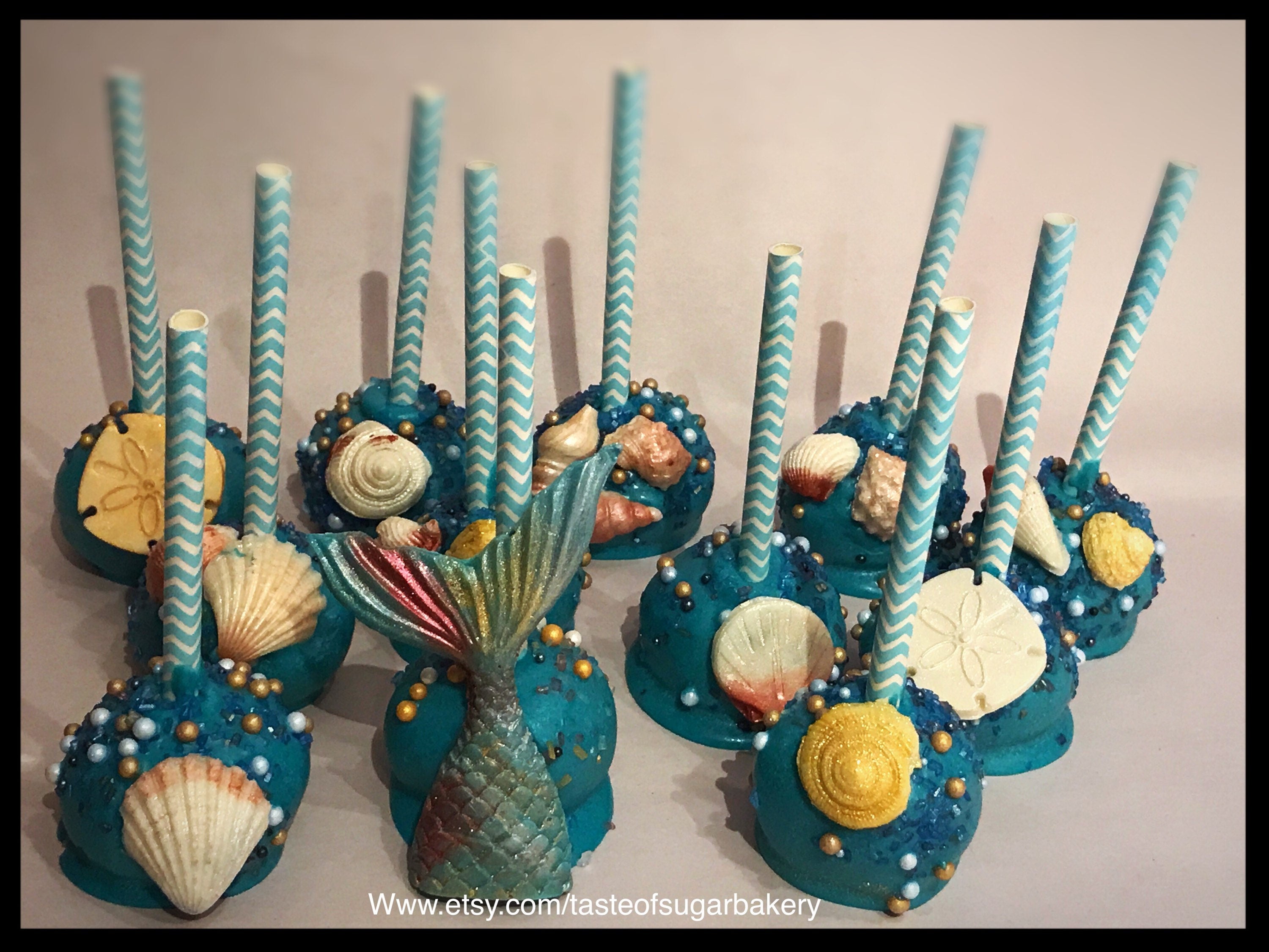 12 under the sea cake popsmermaid cake pops ocean cake Etsy