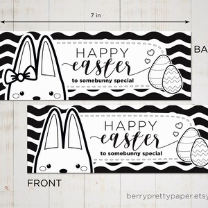 Easter printable bag topper, Easter diy coloring treat bag toppers, Easter bunny party favor, Happy easter tag, Easter crafts classroom image 4