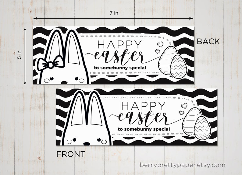 Easter printable bag topper, Easter diy coloring treat bag toppers, Easter bunny party favor, Happy easter tag, Easter crafts classroom image 4