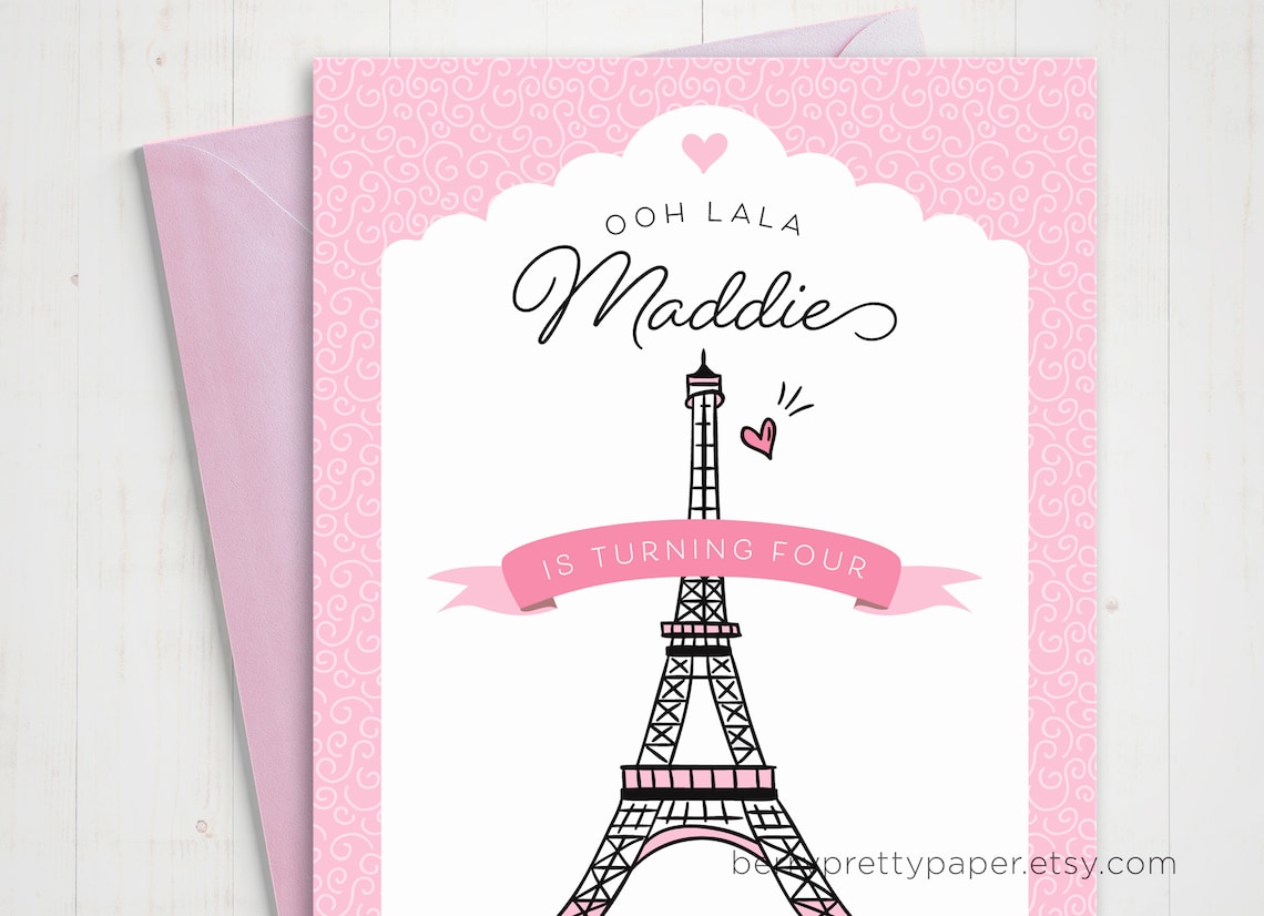 Paris Party Invitations Paris Theme Party Paris Birthday Etsy