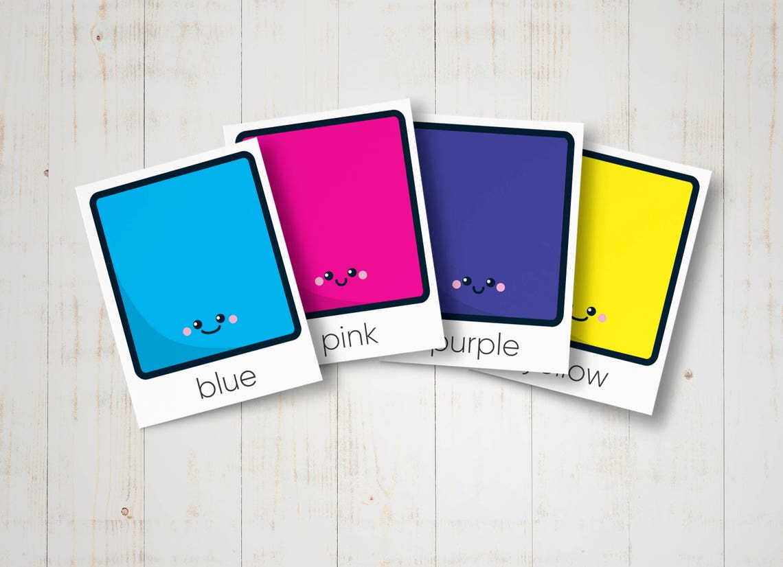 Color Flash Cards for Kids, Preschool Learning Printables Flash Cards