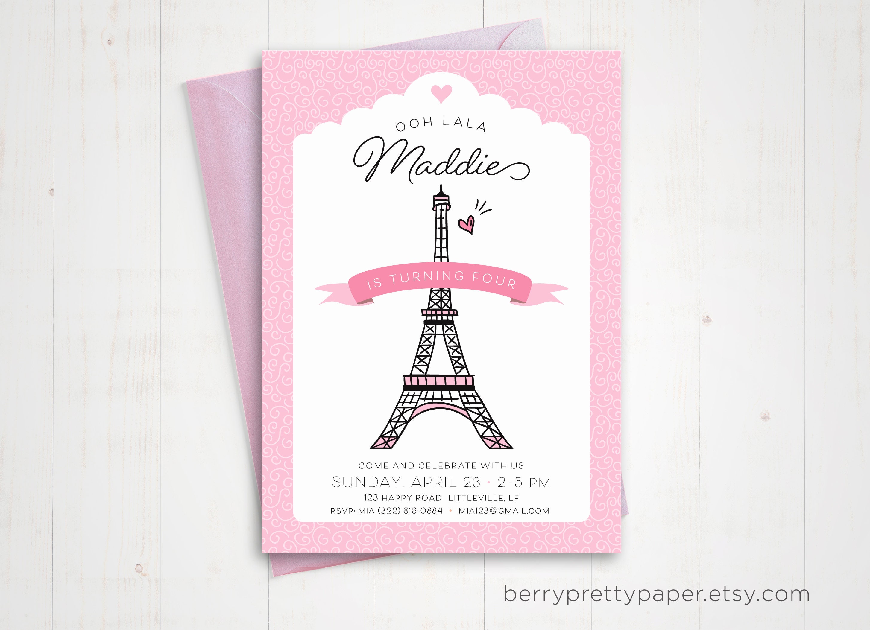 Paris party invitations Paris theme party Paris birthday Etsy