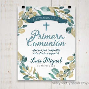 Comunion Welcome Sign in Spanish, Decoracion Para Primera Comunion ...