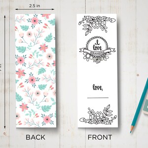 May include: A printable bookmark with a floral pattern on the back and a black and white design on the front. The front features a circle with the text "I love Grandma" and a space for a personalized message. The bookmark measures 7 inches by 2.5 inches.
