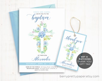 Lds baptism invitation boy, Christening invitation, Greek baptism invitation, Baby boy baptism invite