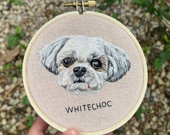 4 inch Custom Pet embroidery portrait