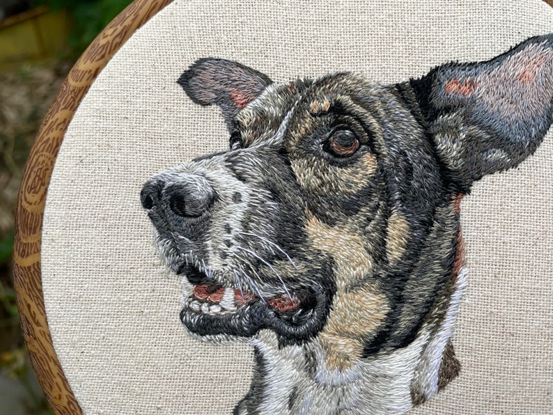 pet portrait, embroidery pet portrait, embroidery portrait, hand embroidery, pet painting, pet loss, family pet