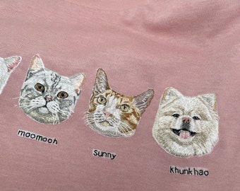 Pet embroidery t-shirt custom made