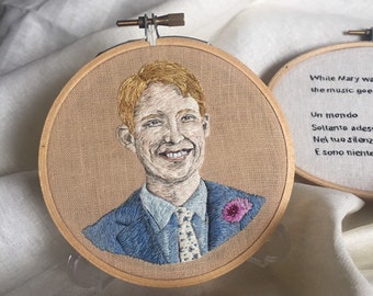 4 inch Custom Embroidery Portrait, embroidery portrait