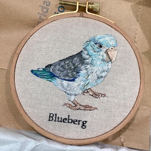 pet embroidered portrait, custom order, 4inch hoop