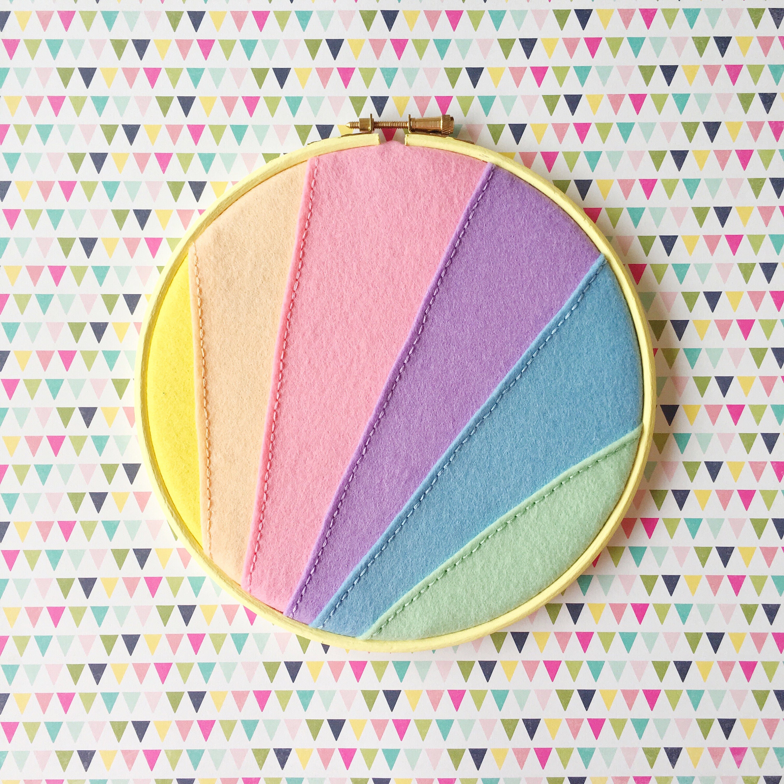 Vegan felt pastel rainbow enamel pin holder // MADE TO ORDER Etsy