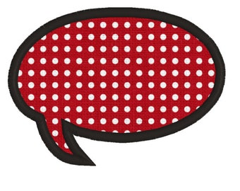 Sprache Blase Applikation Stickerei, Stickdatei Sprechblase, Comic-Buch Wort Blase Applikation, Comic-Buch-Sprache-Blase Applikation