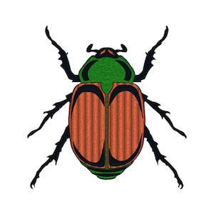 Beetle Insect Embroidery Design, Reaslistic Anatomical Beetle Embroidery, Bug Embroidery, Nature Embroidery, Entomology Embroidery