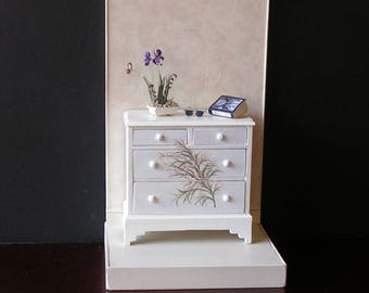 Small dollhouse miniature chest