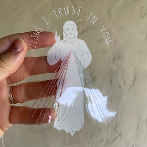 Divine Mercy Window Cling FRONT APPLICATION