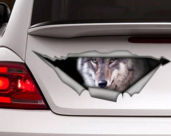 Aliauto Creative Motorcycle Car Sticker Interesting Galaxy Wolf Head Accessories Personality Reflective Decal Pvc 15cm 11cm Car Stickers Aliexpress