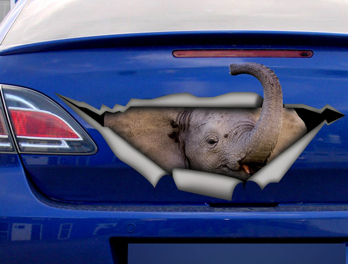 Elephant car decal 3d decal car decoration animal decal Etsy