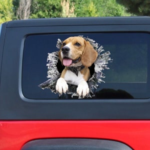 Autocollant de fenêtre Beagle, autocollant de voiture, autocollant de voiture Beagle image 2
