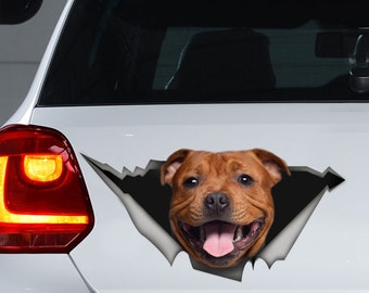 Autocollant Staffordshire Bull Terrier - Décal Pour Fenêtre Voiture Ou Camping-car