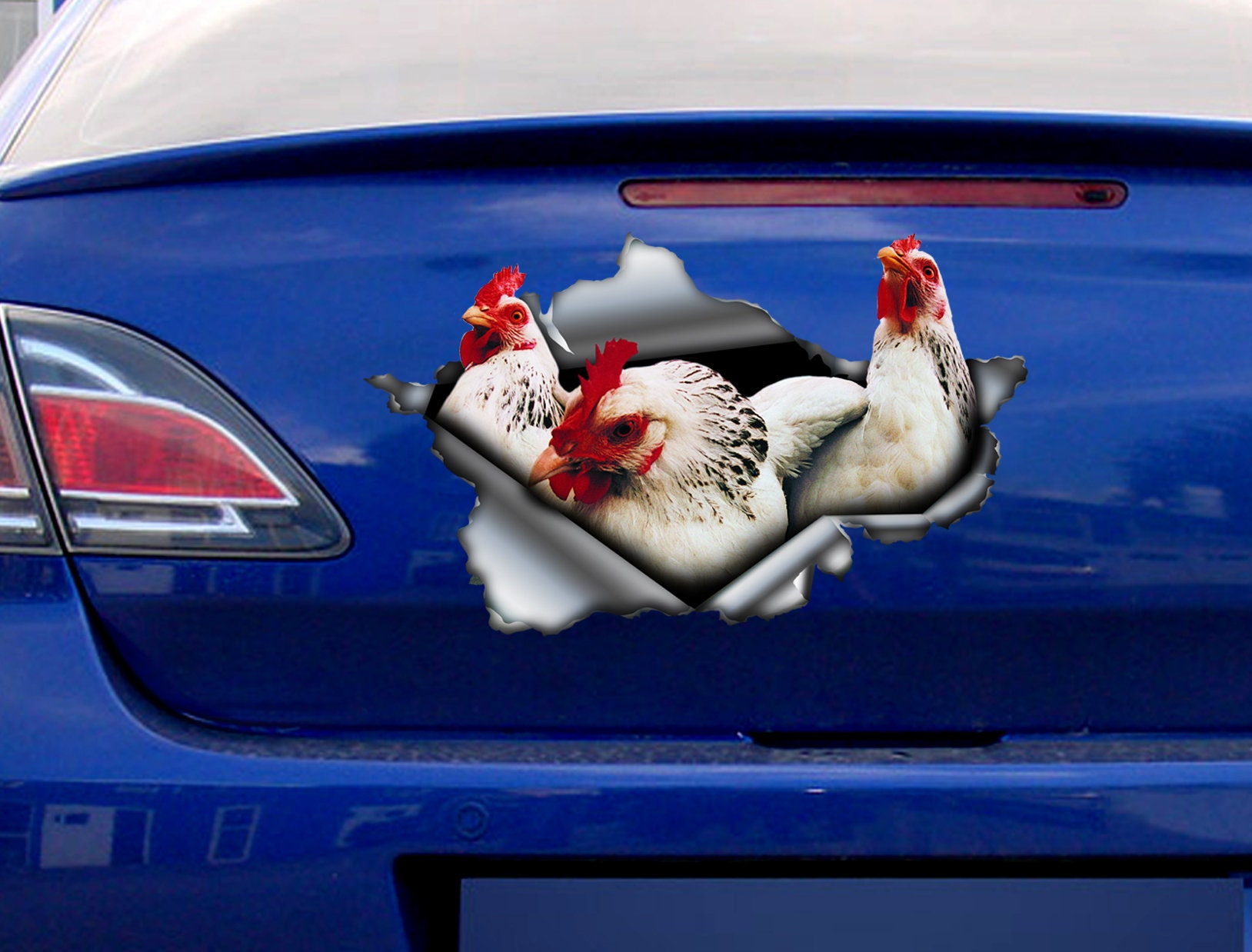 Autocollants de voiture de famille de poulet, autocollants de