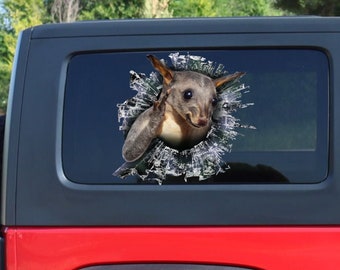 Autocollant de fenêtre Possum, autocollant de voiture Possum, autocollant de voiture Possum