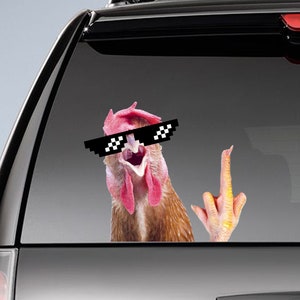 Funny chicken  window sticker,  chicken car decal, funny sticker