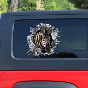 Naklejka na okno Zebra, naklejka na samochód, naklejka na samochód Zebra, zabawna naklejka