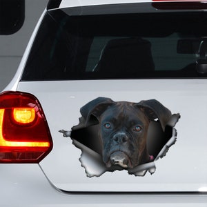 Black boxer car decal, Boxer magnet,  boxer dog sticker