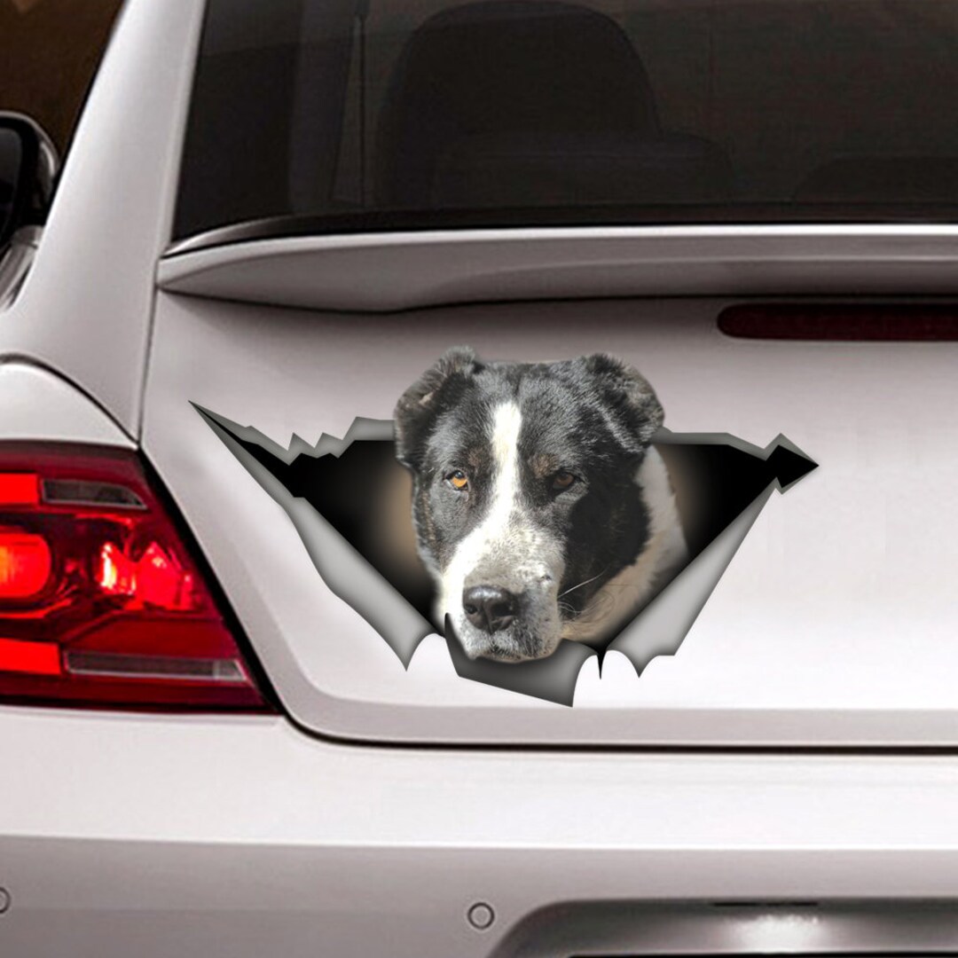 Black and White Alabai Sticker, Alabai Magnet, Car Decal, Pet Sticker ...