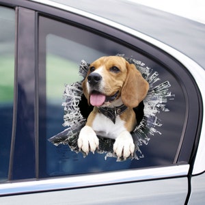 Beagle Fensteraufkleber, Autoaufkleber, Beagle Autoaufkleber