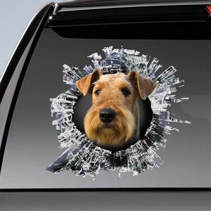 Airedale  window sticker, car sticker, Airedale car decal